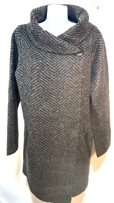 Women Warm Sweater Cardigan 2X  Jacket Grey Black New Plus Size Wool Ellen Tracy - Image 1 of 4