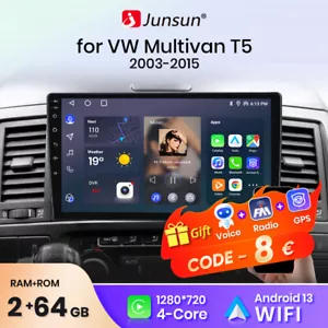 Radio de coche 64 GB para VW T5 Multivan Android 13 GPS Navi Apple Carplay NAVI DAB+FM - Imagen 1 de 14