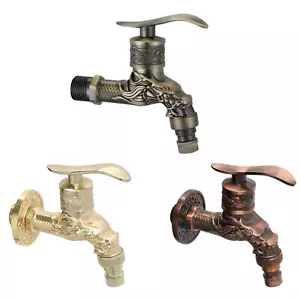 More details for vintage zinc alloy faucet dragon carving cold water sink tap spigot bibcock