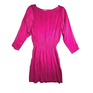 Mary Jo Bruno Dress Womens Medium Barbie Pink 100% Silk Mini Classic Feminine - Picture 1 of 7