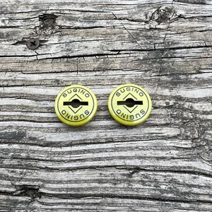 SUGINO BMX CRANK DUST CAPS YELLOW FOR 80-87 OLD SCHOOL CT MAXY CROSS SUPER GT - Picture 1 of 5