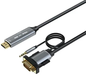 VGA to HDMI ( 3.5mm Audio & USB C Power) Cable 1.8m - Picture 1 of 3