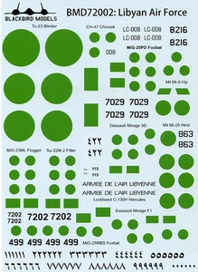 Calcomanías de la Fuerza Aérea Libia escala 1/72 - Imagen 1 de 6