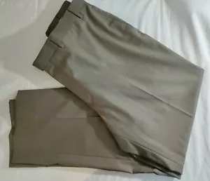 Men's Calvin Klein Brown Polyester Rayon Flat Front Suit Pants Dress 38x32 NWOT - Picture 1 of 12