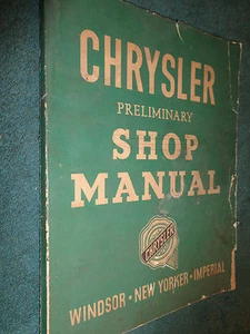 1951 CHRYSLER EARLY SHOP MANUAL / PRELIMINARY SHOP BOOK / GOOD ORIGINAL - Bild 1 von 7