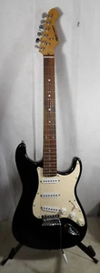 Vintage Bud Light Beer Fender Squire Stratocaster Electric Guitar Black Strat - Picture 1 of 12