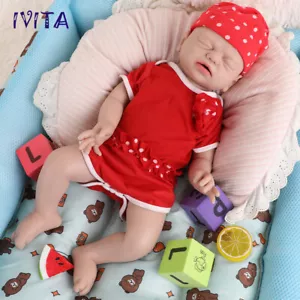 IVITA 21'' Soft Silicone Reborn Baby Doll Adorable Eyes Closed Sleeping Girl - Picture 1 of 12