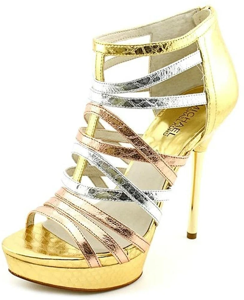 Para mujer Michael Kors Maddie plataforma cuero dorado Foto 1 de 4