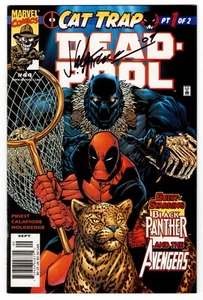 Deadpool #44 (2000) Newsstand Black Panther Cat Trap Signed Calafiore VF/NM 9.0 - Picture 1 of 2