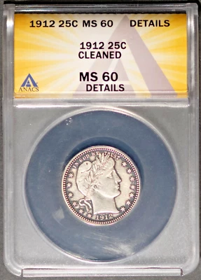 1912 25C Silver Barber Head Quarter PCGS MS 60 Details # 7577136 + Bonus - Image 1 of 2