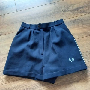 Fred Perry Ladies GIrls Blue 70s Shorts 22"w Retro Vintage Sports  - Picture 1 of 5