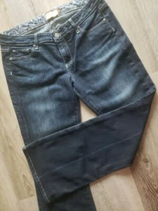 Paige Laurel Canyon Women size 31 low rise dark blue wash bootcut wide leg jeans - Picture 1 of 7