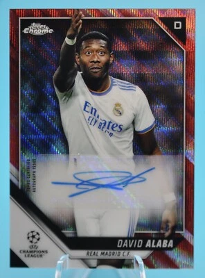 2021-22 Topps Chrome David Alaba Auto Red Refractor /5 Real Madrid SSP Rare! - Image 1 of 2
