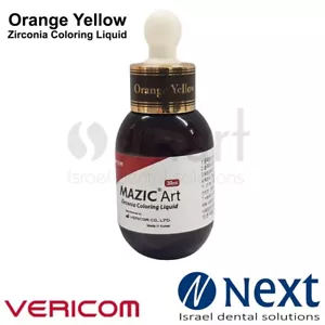 Laboratorio dental no sinterizado zirconia sombra color líquido 30ml Mazic Art Naranja Amarillo - Imagen 1 de 3