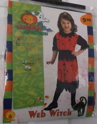 DISFRAZ DE BRUJA RUBIE'S WEB - VESTIDO - NIÑO PEQUEÑO - TALLA 2-4 - EDAD 1-2 - NUEVO CON ETIQUETAS Foto 1 de 4