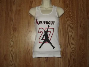 Woman's Size Small White Air Trout Mike Trout Homemade Tank Top  - Picture 1 of 3