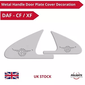 2x Decorazione Targa Porta Maniglia Metallo Acciaio Inox per DAF CF/XF - Foto 1 di 3