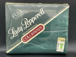 NOS Vintage Lady Pepperell Full Flat Sheet Colorways Forest Green - Picture 1 of 4