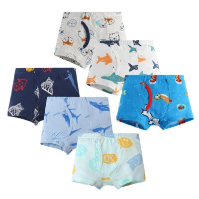 Paquete de 6 calzoncillos boxer de entrenamiento de algodón para niños pequeños dinosaurios Foto 1 de 4