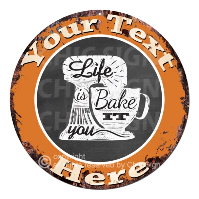 CP-0205 CUALQUIER NOMBRE Mezclador para hornear personalizado Letrero de metal Decoración Idea de regalo Foto 1 de 2