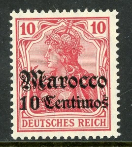 Morocco 1905 Germany 10¢/10 pfg Carmine Sc #35 Watermarked MNH F633 - Picture 1 of 2