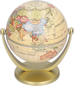World Map Globe, Antique Globe, Vintage Globe with Stand Kids for Christmas Geog - Picture 1 of 12