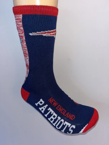 NEW ENGLAND PATRIOTS NFL FOOTBALL LOGO VERTICAL BACK CREW LENGTH SOCKS LARGE Cover