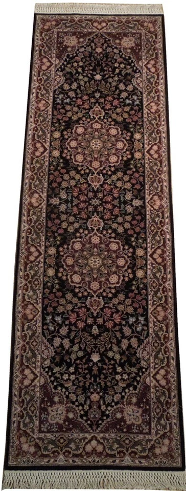 Handmade Black Trailer Runner Rug Oriental 3x8 Deluxe Quality - Image 1 of 4