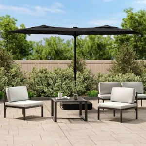 Vidaxl parasol dubbel dak met led's 316x240 cm zwart - Imagen 1 de 3