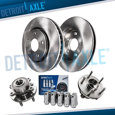 Rotores de disco delanteros bujes de rueda con tuercas de rueda de 10 piezas para Ford Taurus Flex MKTS MKT Foto 1 de 4