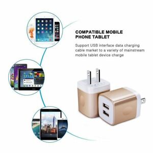 2pcs USB Wall Charger 2.1A Dual Port Phone Charging Base Cube Charger For iPhone