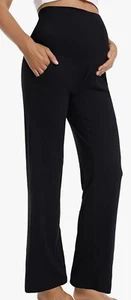 JOYSPELS Women’s Maternity Black Athletic Leggings Pants Slight Flare NWT Size S - Picture 1 of 6