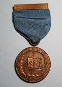 Grand Lodge of Maine 50 Years Medal 1898-1949 Masonic Service Burton A. Brackett - Picture 1 of 6