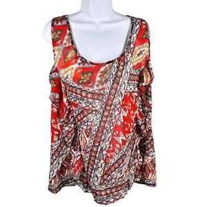 Torrid Women’s Sz 2(2X) Sleeveless Racerback Geometric Print Blouse - Picture 1 of 5