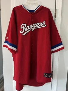 Vintage Majestic Cooperstown Texas Rangers MLB Trikot Rot Gr. 3XL Kurzarm - Bild 1 von 7