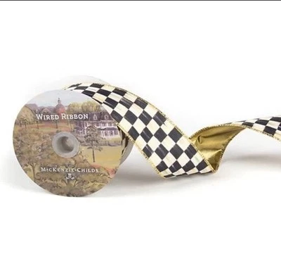 Mackenzie-Childs Courtly Check Wire-Edge Ribbon - 2 in Wide - Sold  By The Yard - Image 1 of 4
