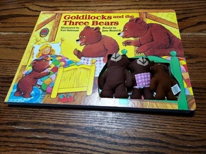 VTG 1992 Goldilocks & The Three Bears Large Board Book w/Toy 11×15 Jane Resnick - Imagen 1 de 8