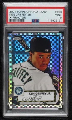 2021 Topps Chrome Platinum Anniversary X-Fractor Ken Griffey Jr PSA 9 MINT HOF - Image 1 of 2