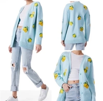 Alice + Olivia Bradford Lemon Embroidered Cardigan Sweater Size XS - Image 1 of 4