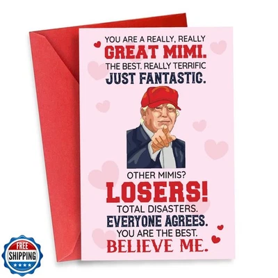 Funny Card for Mimi on Christmas, Birthday, Mothers Day, Humor Mimi Greeting  - Image 1 of 4