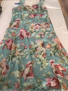 Classy Rags X Coast Green Floral Silk Dress Size 16 - Picture 1 of 7