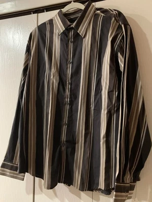 Camisa a Rayas AXIST City Dressing Para Hombre Abotonada Marrón Talla XL NUEVA CON ETIQUETAS Foto 1 de 4