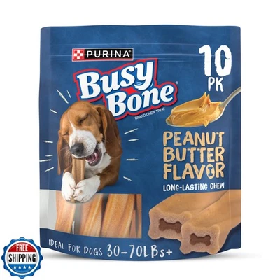 Purina Busy Bone Adult Dog Chew Bone Treats, Peanut Butter - 10 ct. Pouch - Image 1 of 4