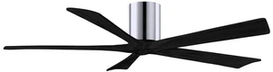 60" Matthews Irene-5H Chrome and Black Hugger Ceiling Fan with Remote - Picture 1 of 1