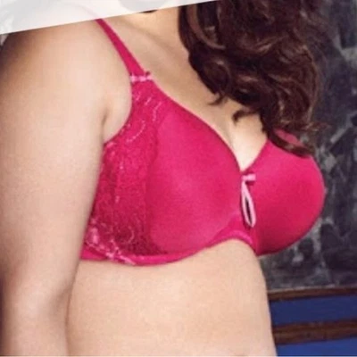 Elomi Women's Amelia Underwire Bandless Lace Bra in Deep Pink Size 42I 6D - Image 1 of 4
