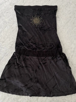 Faith Connexion Studded Mini Strapless Velvet Black Dress Sz S Y2K Grunge - Image 1 of 4