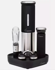 Rabbit 8-Pc Wine Tool Set Rechargeable Electric Corkscrew, Aerator, Open Box - Picture 1 of 6