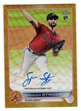 2022 Topps Chrome Spencer Strider Gold Wave Refractor Auto Autograph Rookie /50