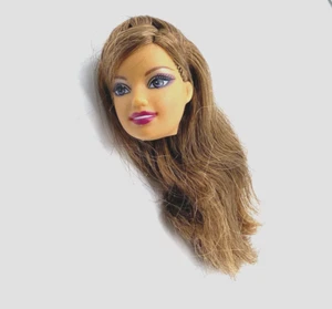 BARBIE HEAD ONLY  MODERN BRUNETTE TAN DOLL FOR REPLACEMENT OOAK DOLL - Picture 1 of 2