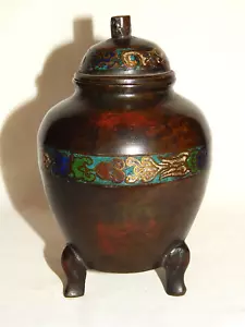 Altes Deckelgefäß Dose Asiatika Cloisonne - Fries - Picture 1 of 8
